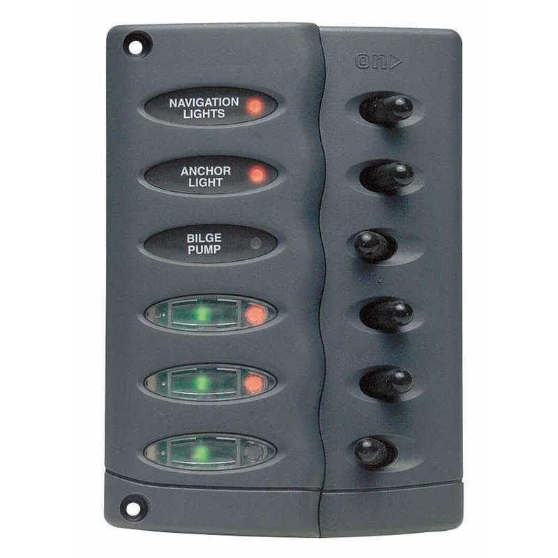 BEP CONTOUR SWITCH PANEL WATERPROOF 6 WAY