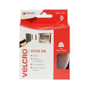 VELCRO STICK ON TAPE 20MM X 2.5M